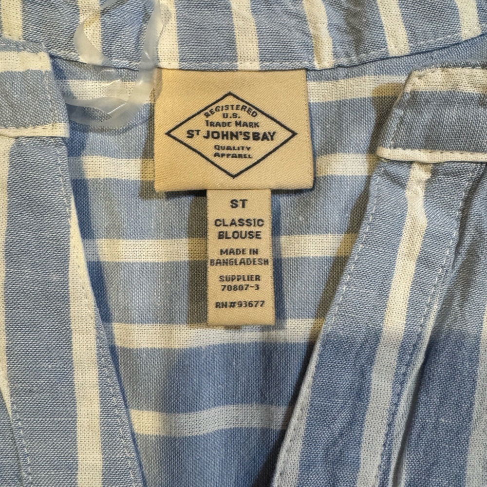 St. John's Bay Blue and White Striped Blouse